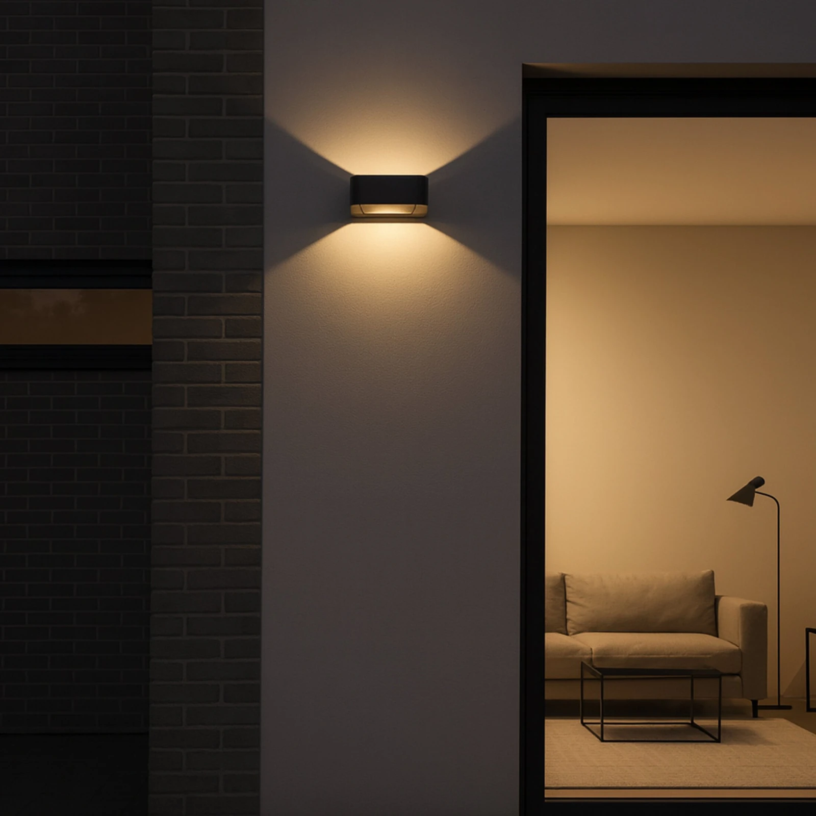 Outdoor wall light 10W – black, IP54, warm LED