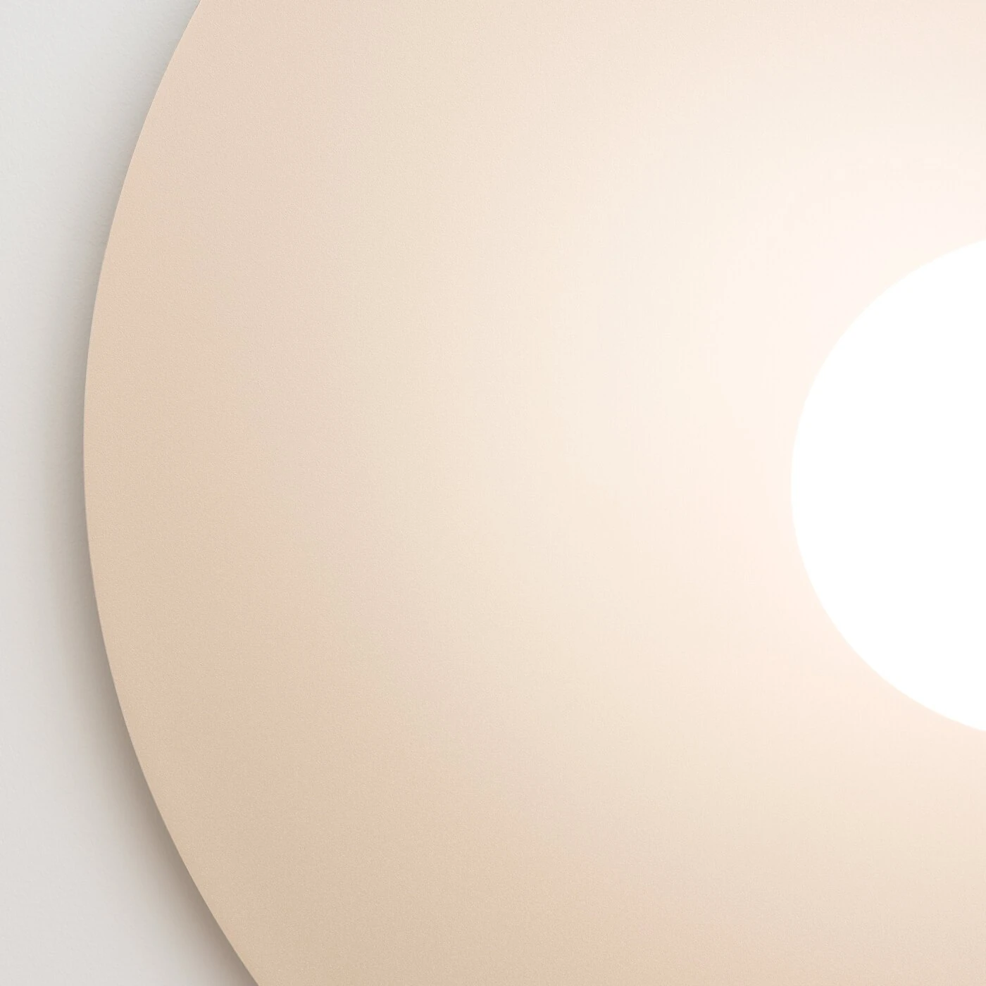Wall lamp 50 cm – round, beige, opal glass globe