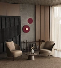 Wall lamp 50 cm – round, beige, opal glass globe - Image 9