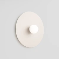 Wall lamp 50 cm – round, beige, opal glass globe - Image 1