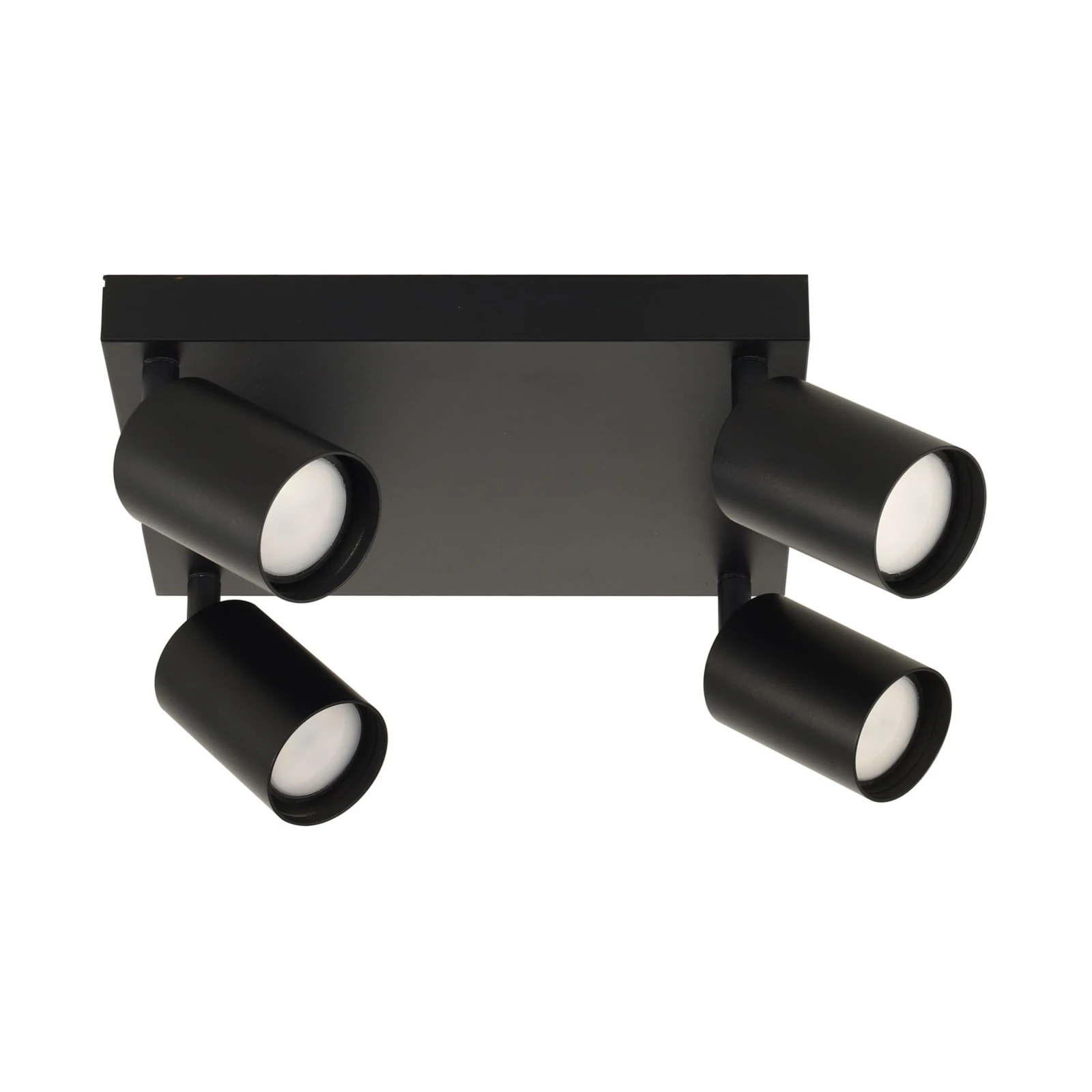 LARA ceiling spotlight 4xGU10 – black, four adjustable heads