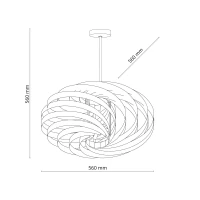 Ceiling light 4xE27 – sculptural shape, white, metal strips - Image 3