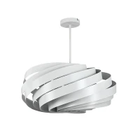 Ceiling light 4xE27 – sculptural shape, white, metal strips - Image 2