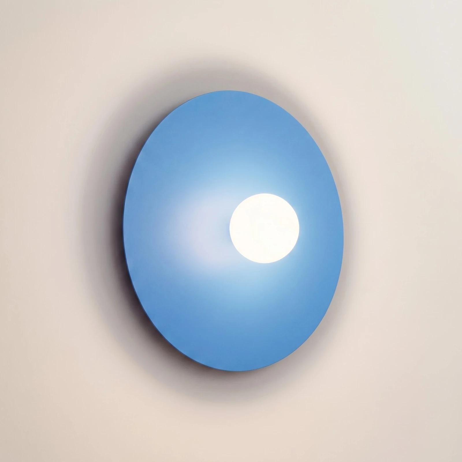 Wall lamp 50 cm – round, azure, with glass globe shade