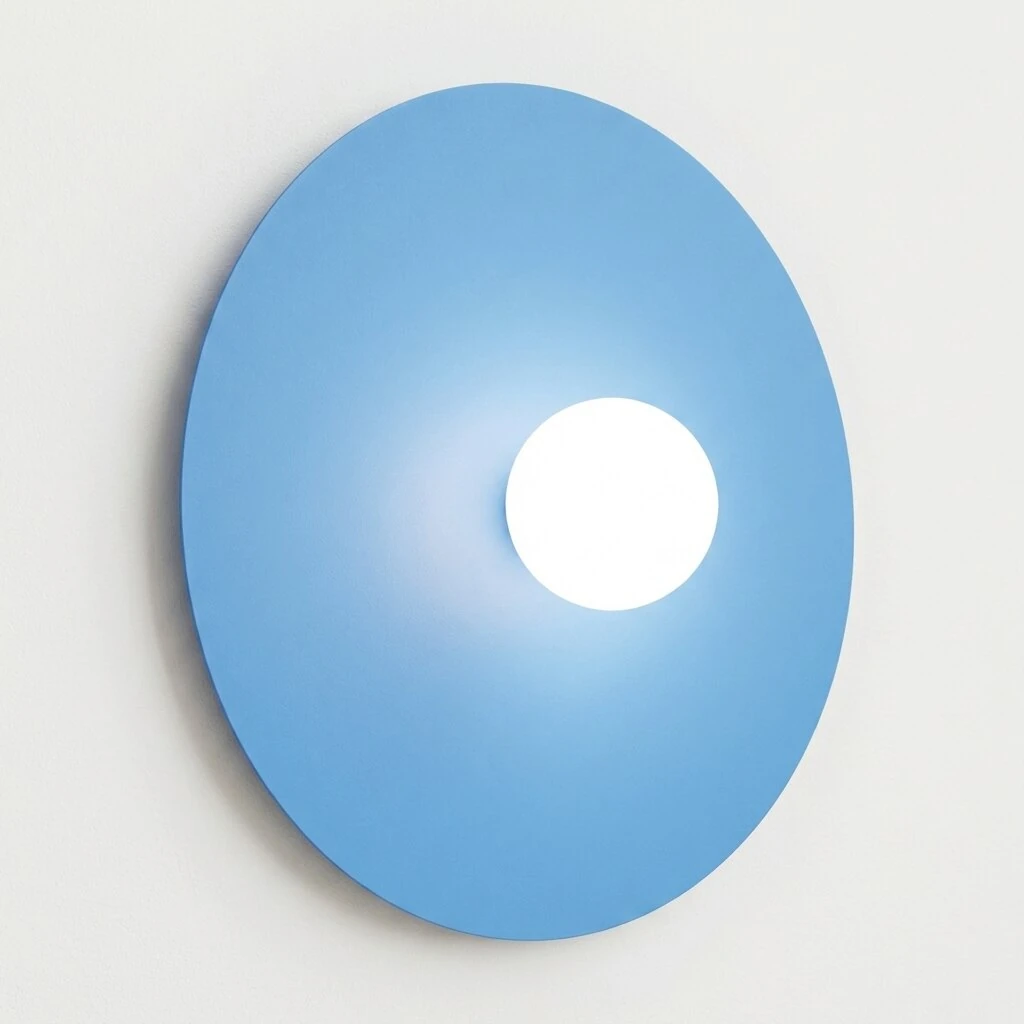 Wall lamp 50 cm – round, azure, with glass globe shade