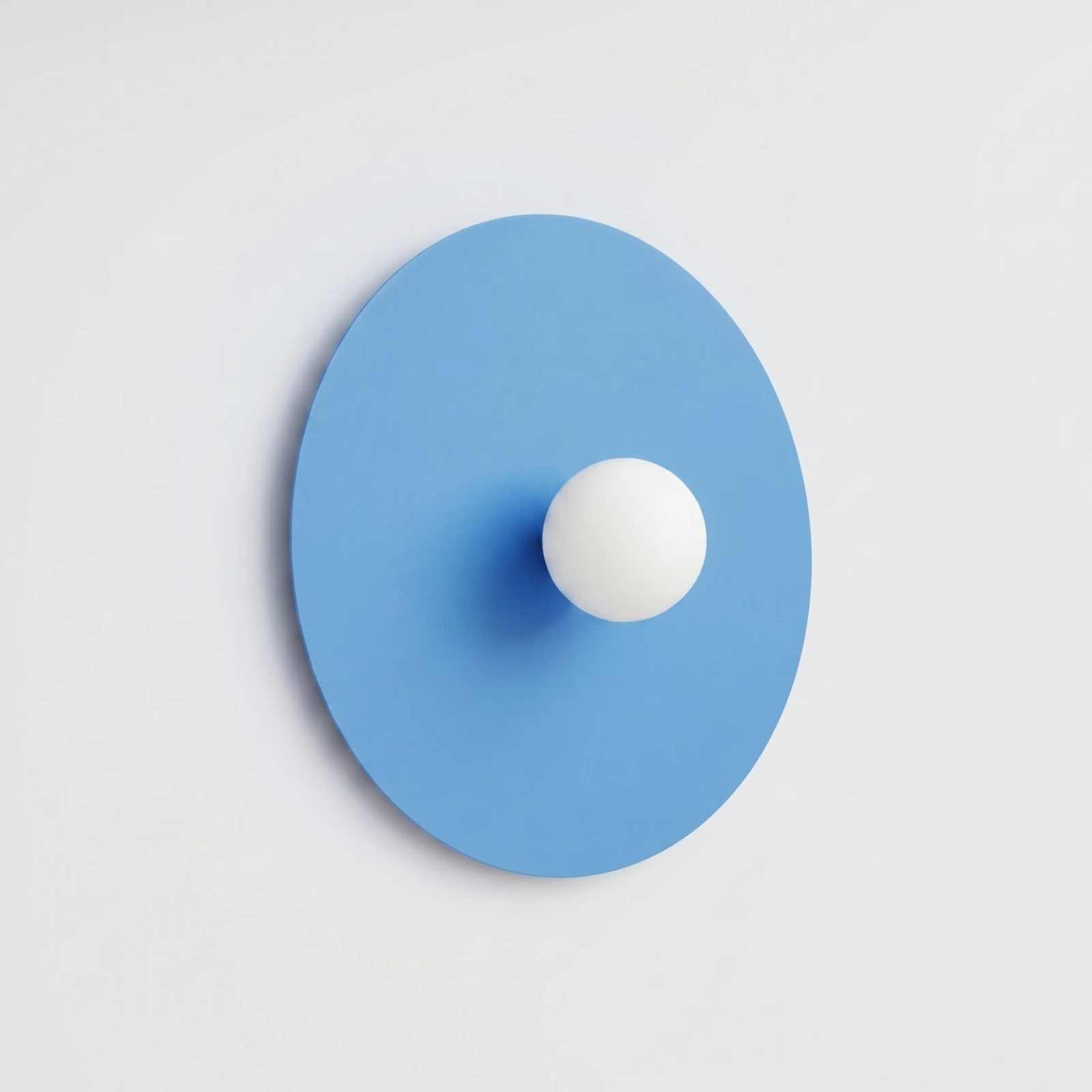 Wall lamp 50 cm – round, azure, with glass globe shade