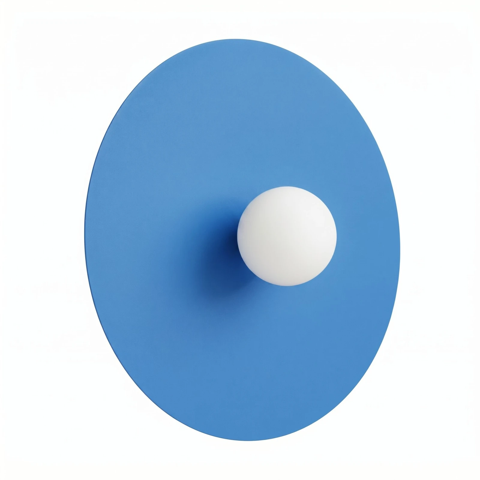 Wall lamp 50 cm – round, azure, with glass globe shade