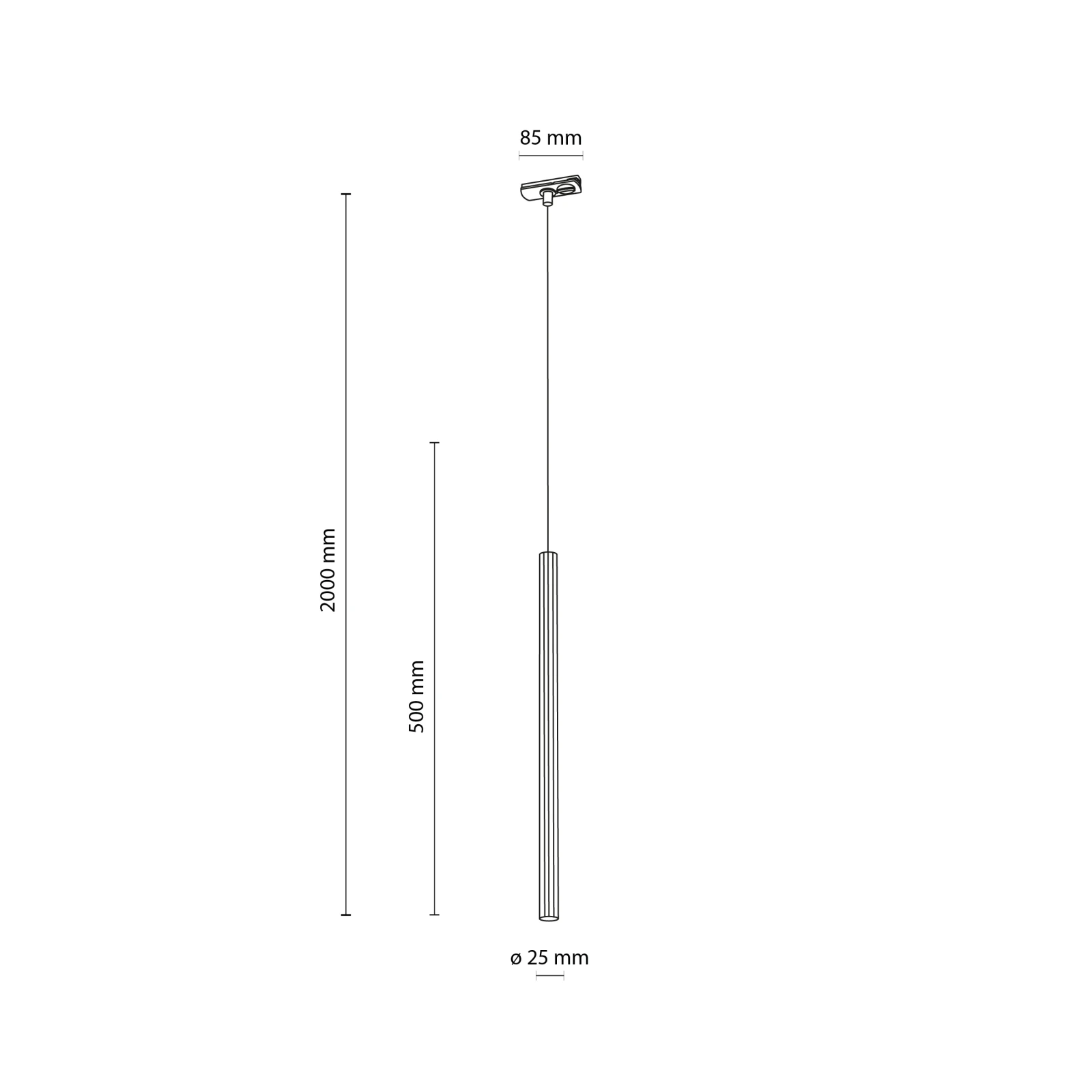 TRACER black track light 3 W – G9, warm directional beam
