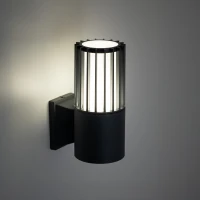 RIBO E27 wall light – cylindrical, grey, IP54 outdoor - Image 2