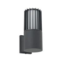 RIBO E27 wall light – cylindrical, grey, IP54 outdoor - Image 3