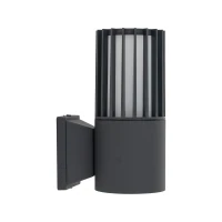 RIBO E27 wall light – cylindrical, grey, IP54 outdoor - Image 4