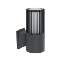 RIBO E27 wall light – cylindrical, grey, IP54 outdoor - Image 5