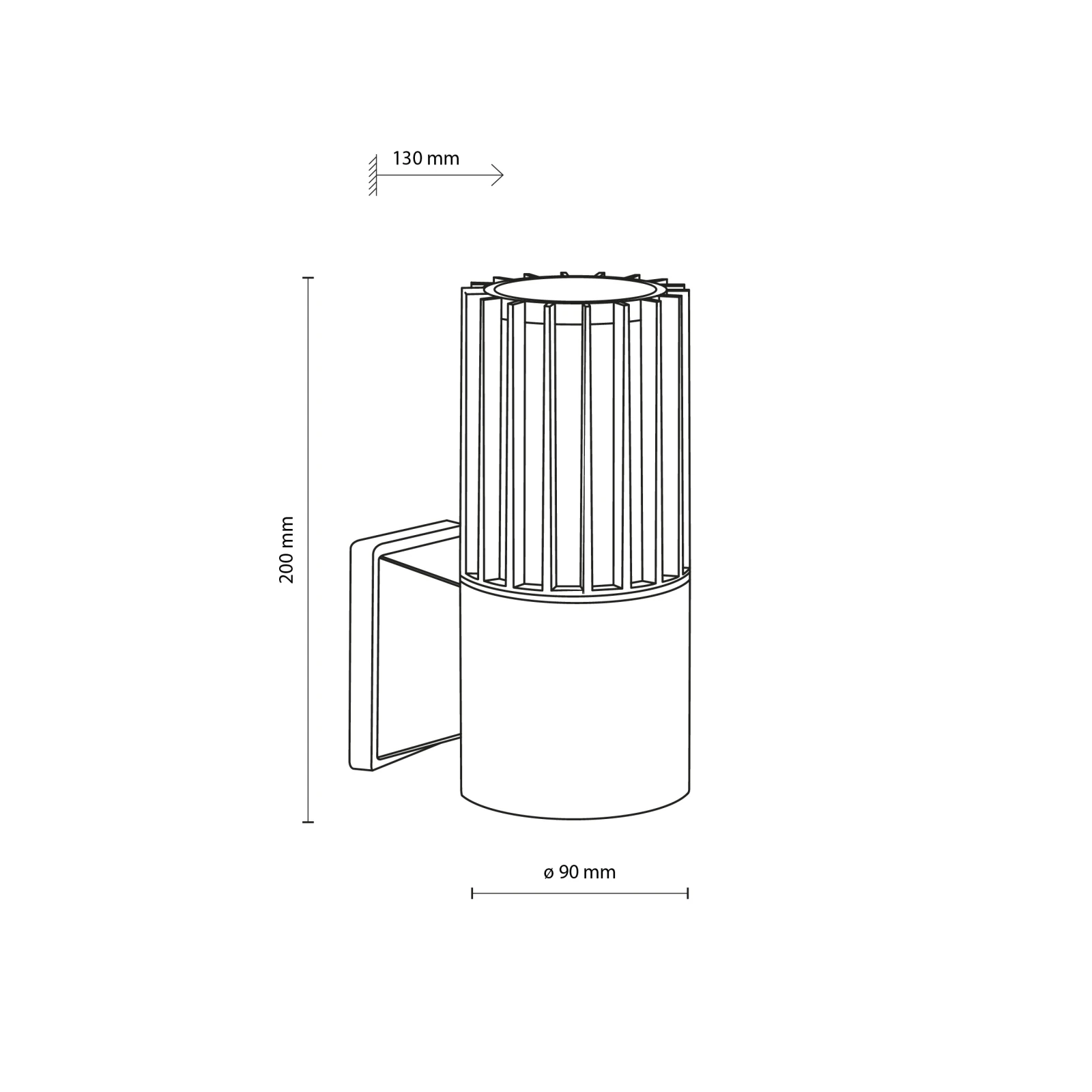 RIBO E27 wall light – cylindrical, grey, IP54 outdoor