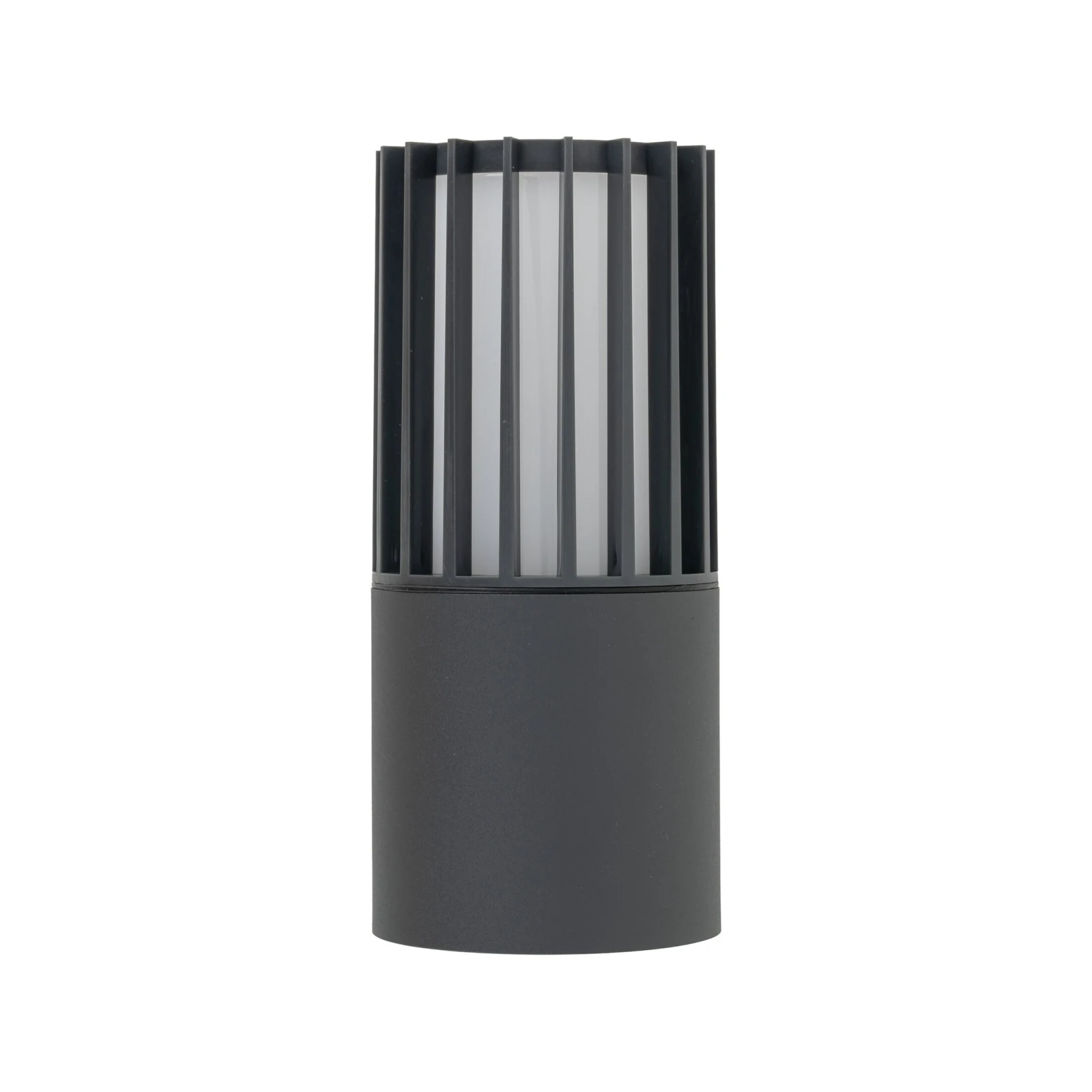 RIBO E27 wall light – cylindrical, grey, IP54 outdoor