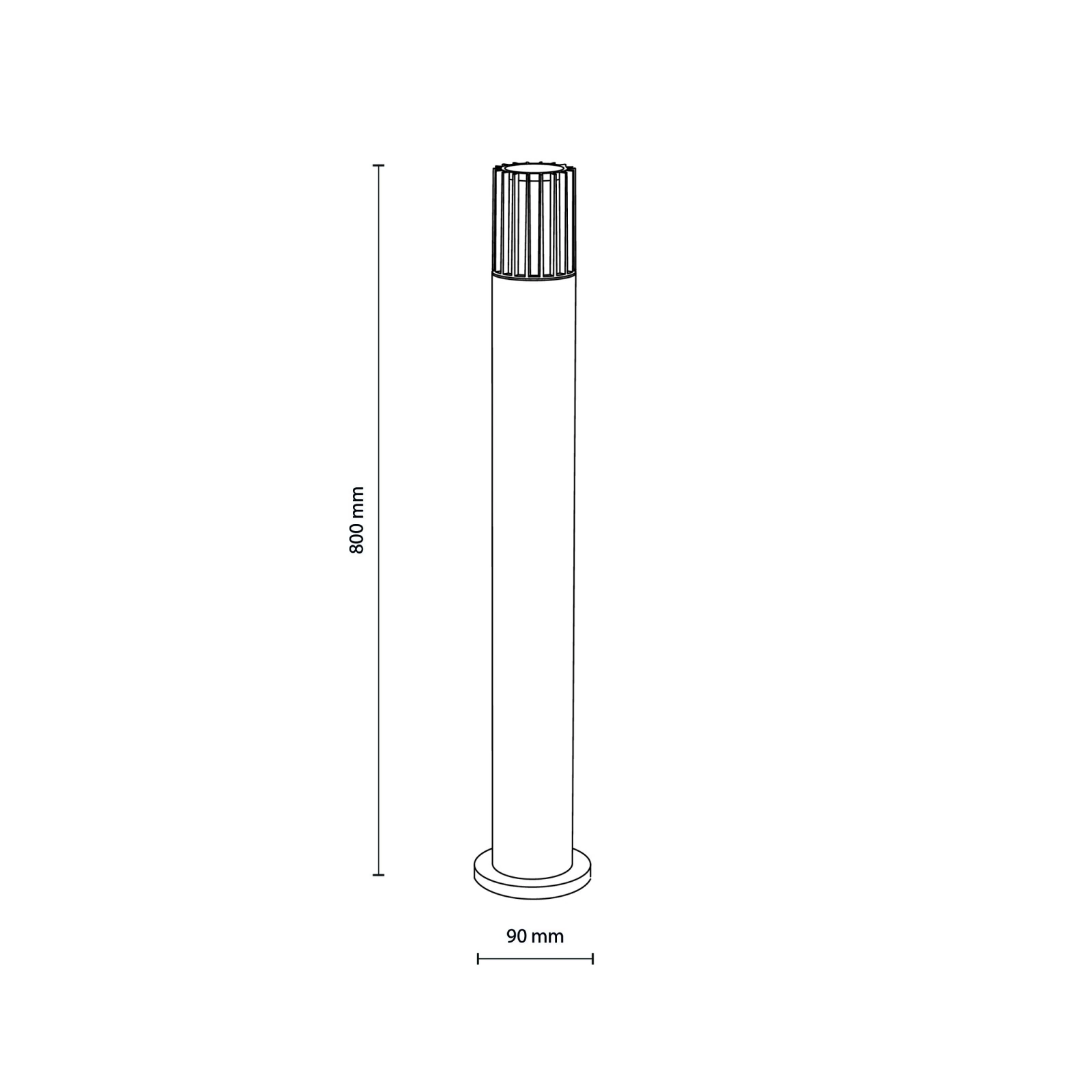 Outdoor floor light 1 x E27 – cylindrical, grey, IP54