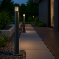 Outdoor floor light 1 x E27 – cylindrical, grey, IP54 - Image 1