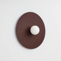 Wall lamp 50 cm – square, brown, glass detail - Image 3