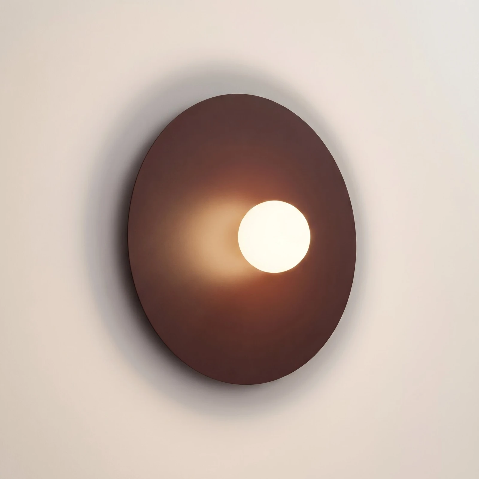 Wall lamp 50 cm – square, brown, glass detail