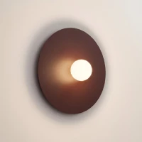 Wall lamp 50 cm – square, brown, glass detail - Image 1