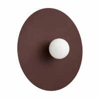 Wall lamp 50 cm – square, brown, glass detail - Image 2