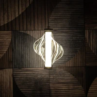 LED pendant light 8 W – diamond glass, brass, warm white - Image 3