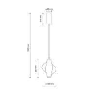 LED pendant light 8 W – diamond glass, brass, warm white - Image 8