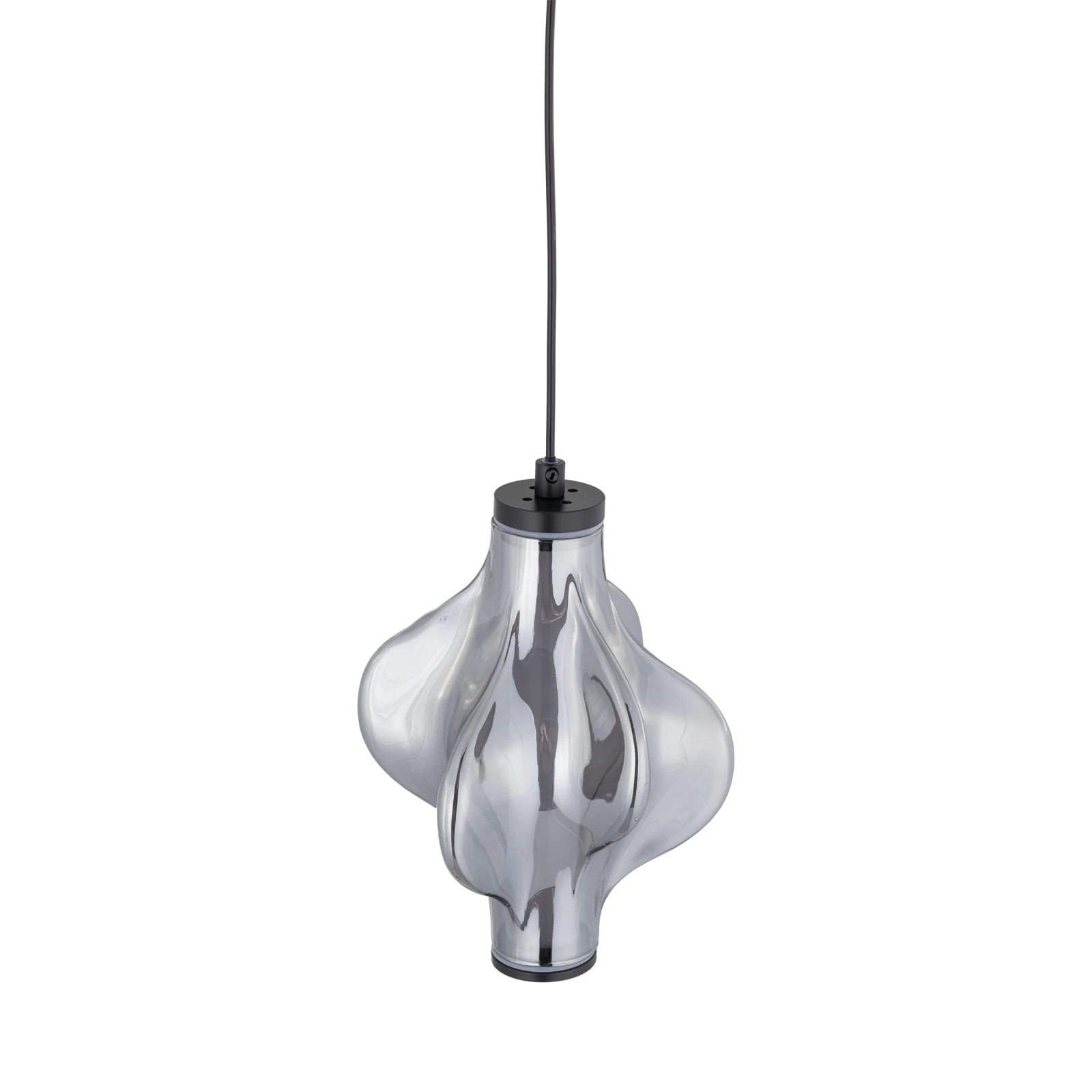 LED pendant light 8 W – diamond glass, black, warm white