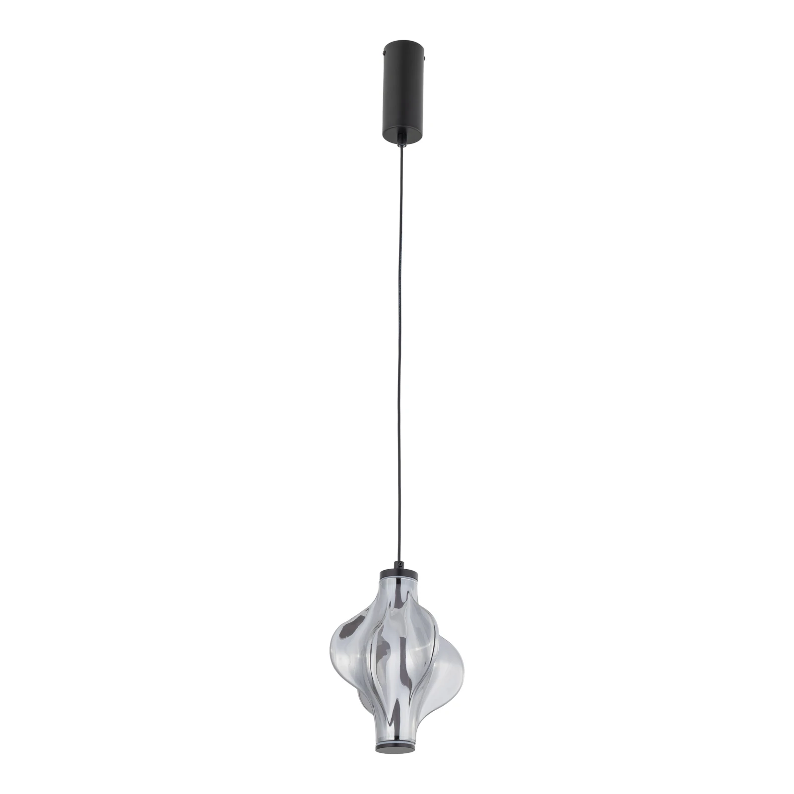 LED pendant light 8 W – diamond glass, black, warm white
