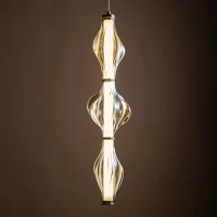 Pendant LED light 22 W – diamond glass, brass finish - Image 7