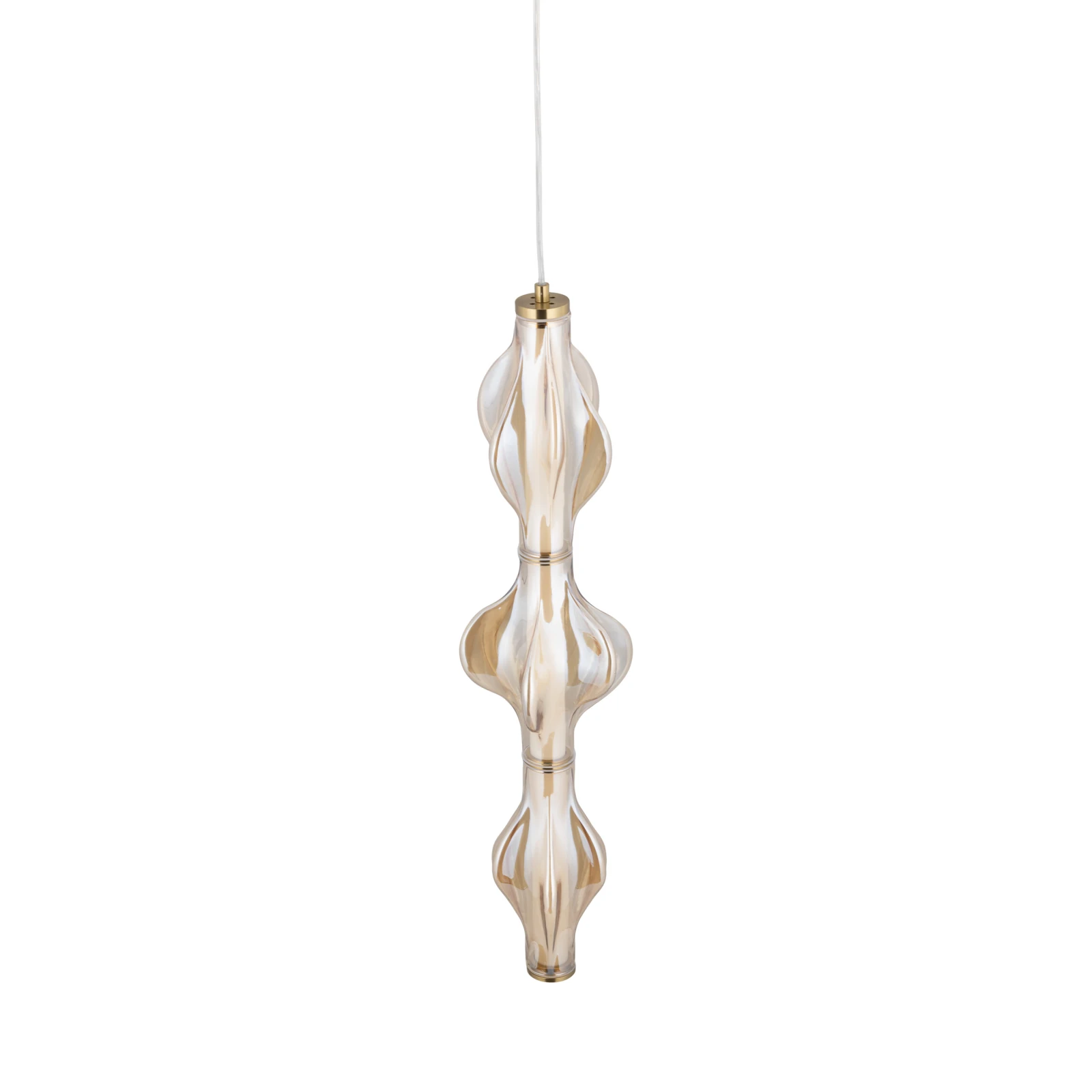 Pendant LED light 22 W – diamond glass, brass finish