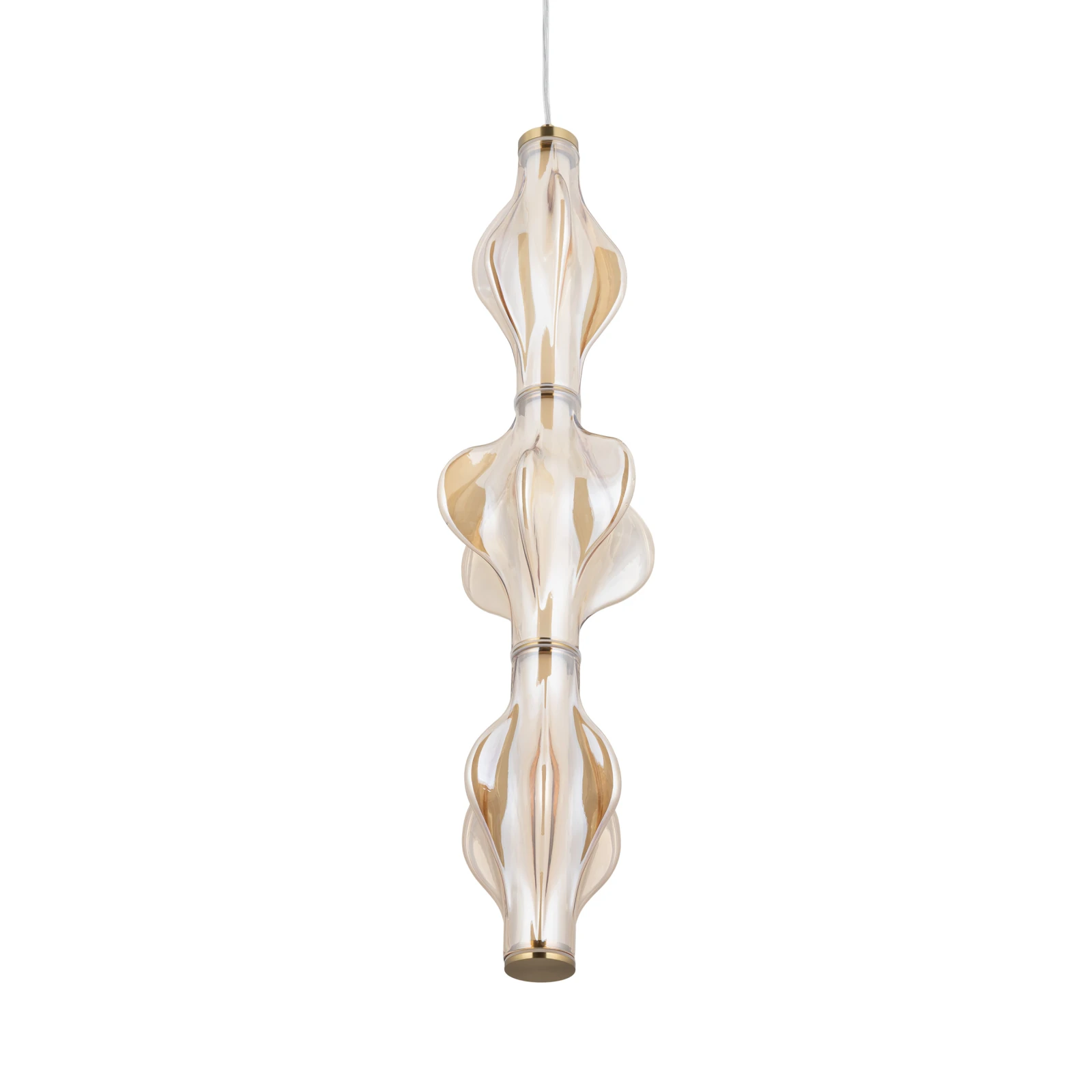 Pendant LED light 22 W – diamond glass, brass finish