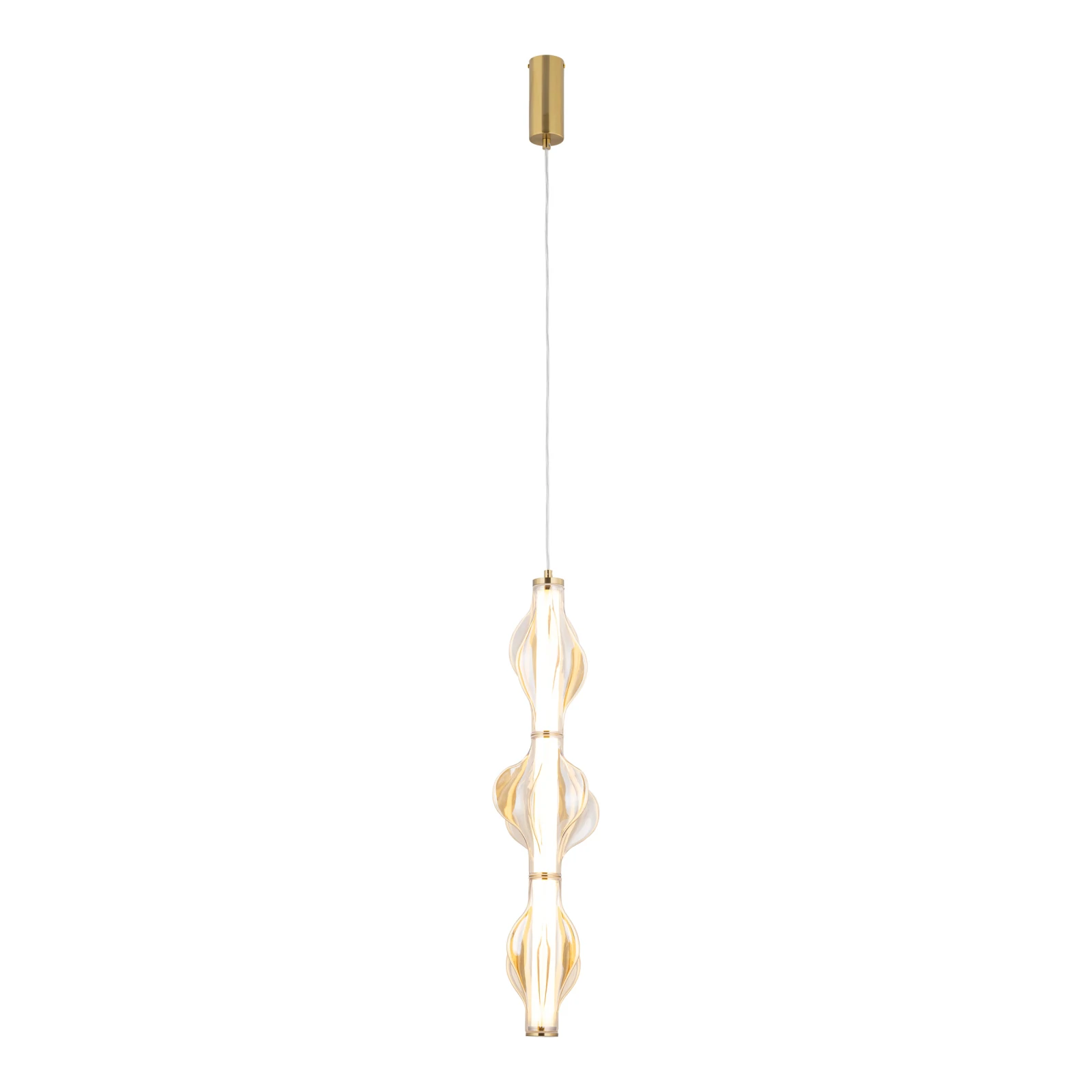 Pendant LED light 22 W – diamond glass, brass finish
