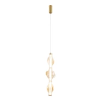Pendant LED light 22 W – diamond glass, brass finish - Image 17