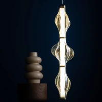Pendant LED light 22 W – diamond glass, brass finish - Image 4