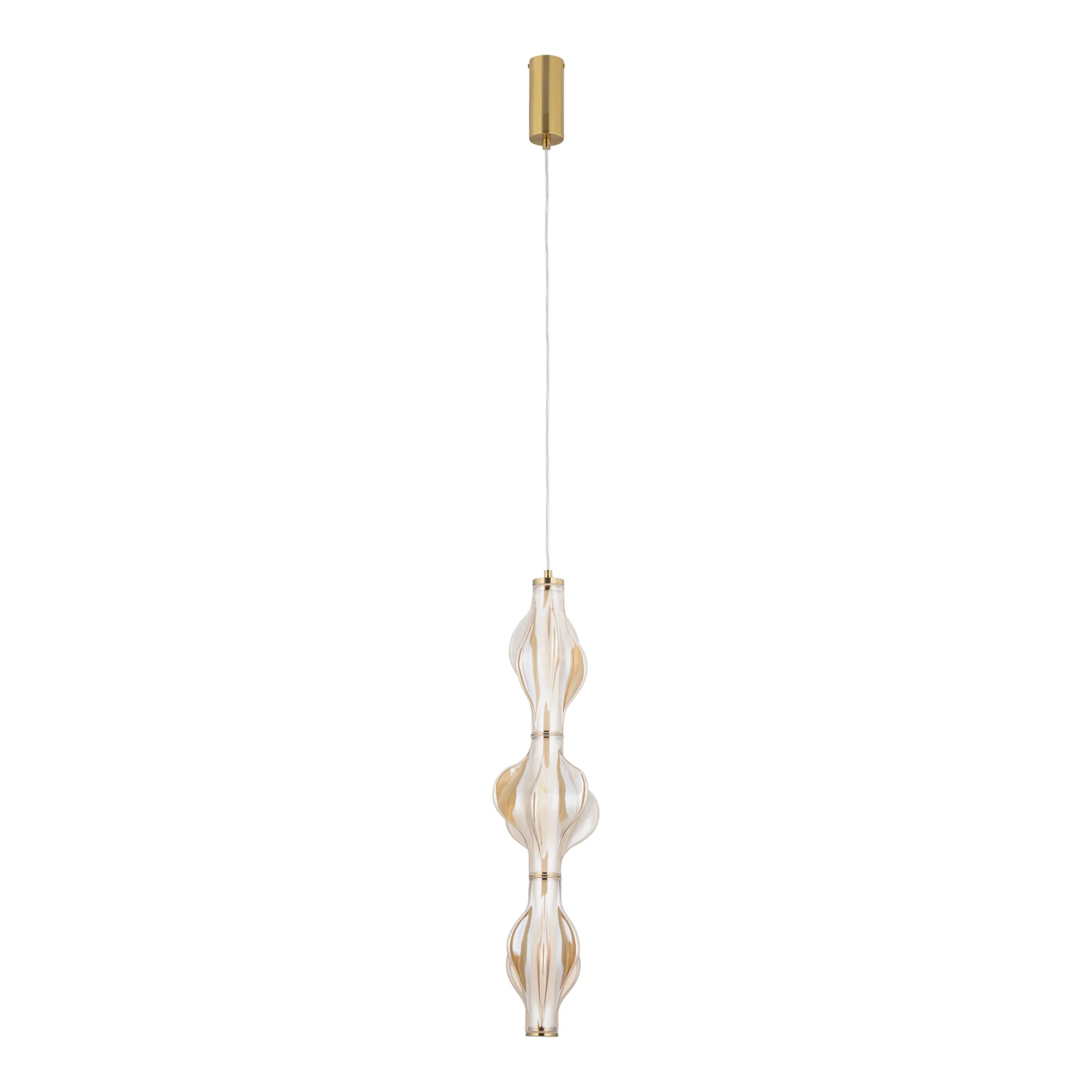Pendant LED light 22 W – diamond glass, brass finish