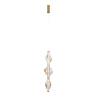 Pendant LED light 22 W – diamond glass, brass finish - Image 2