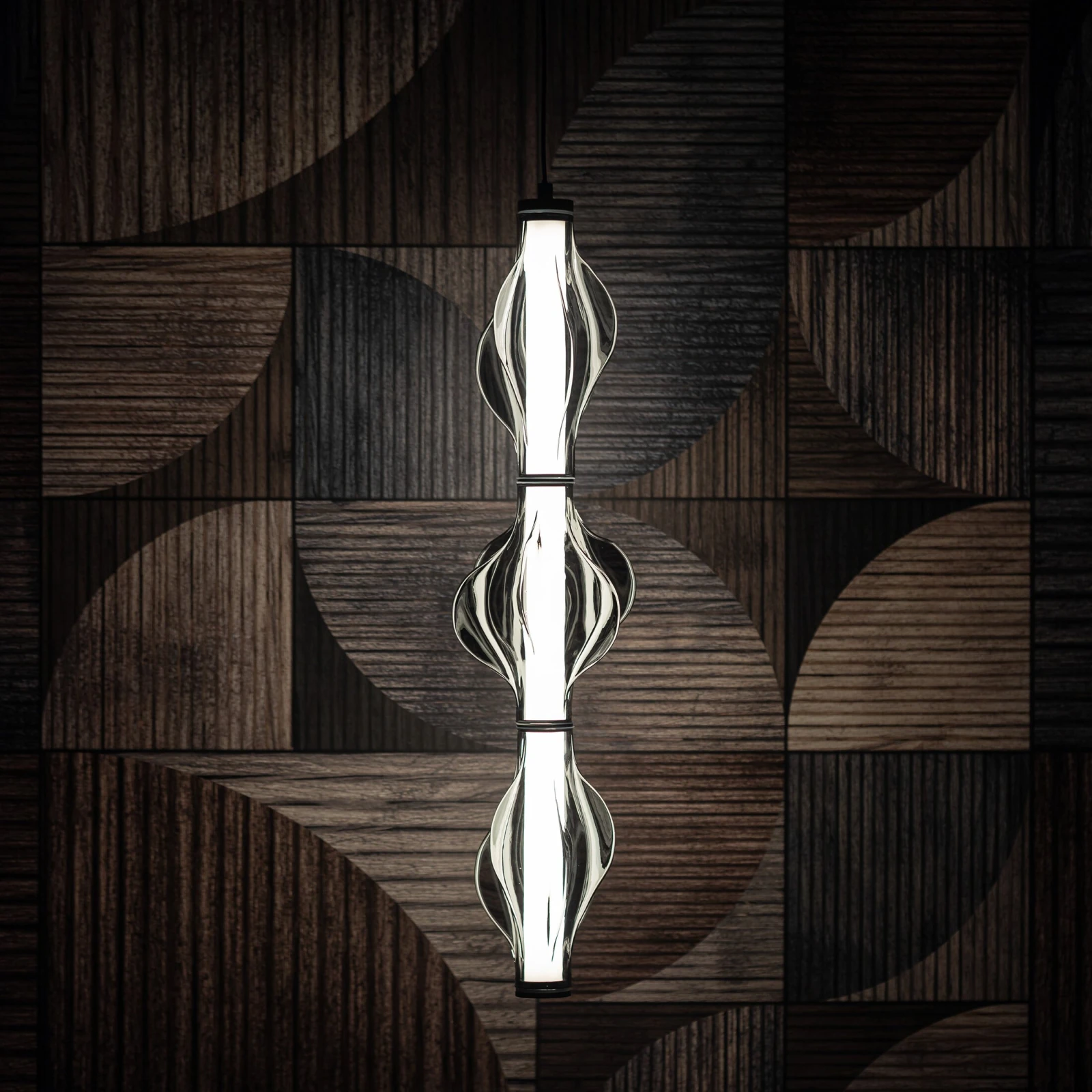 Pendant LED light 22 W – diamond glass, black finish
