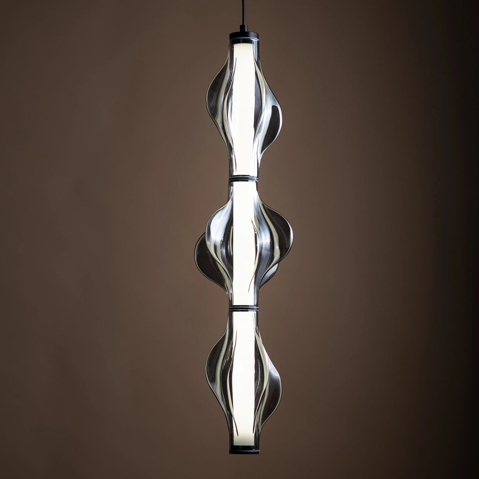 Pendant LED light 22 W – diamond glass, black finish