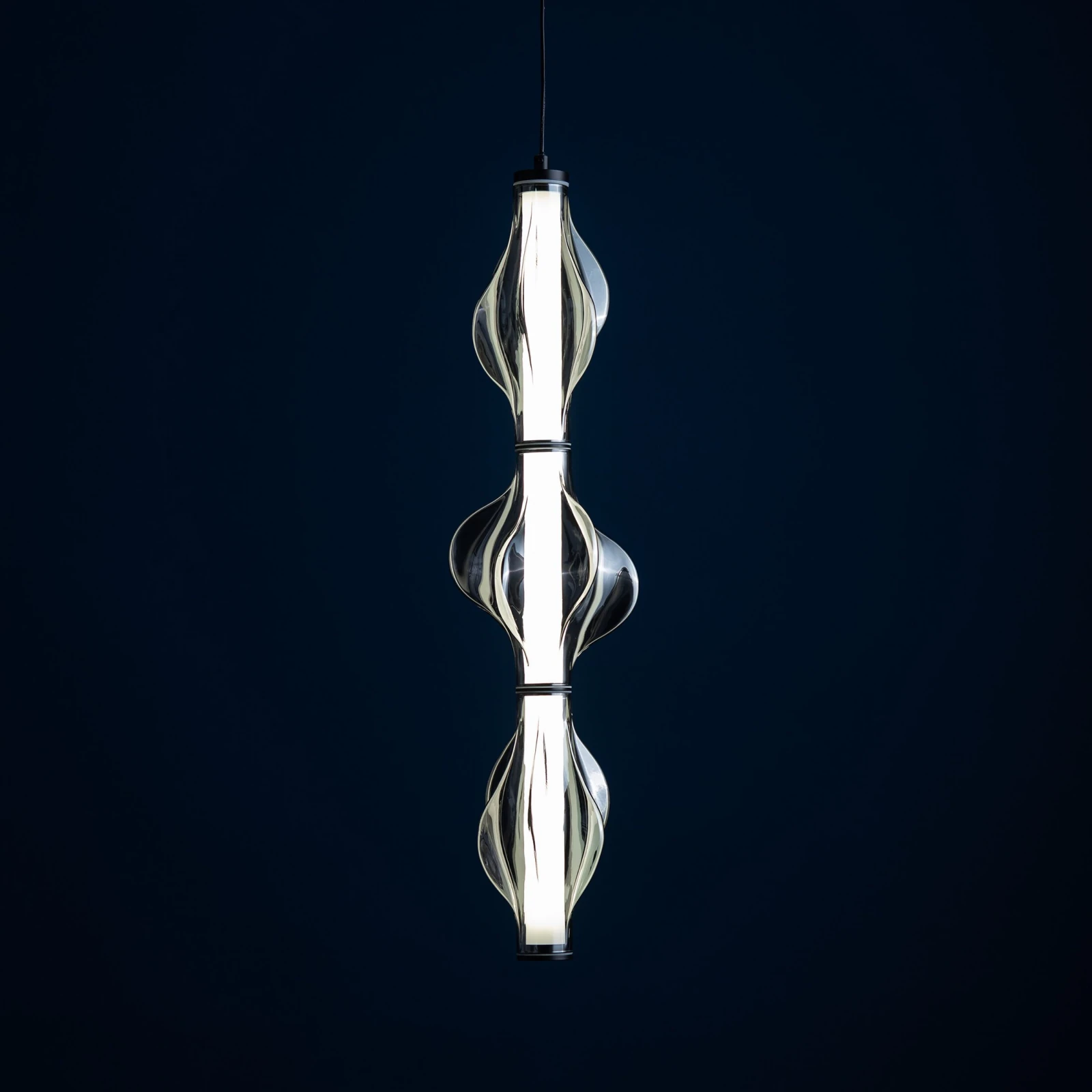Pendant LED light 22 W – diamond glass, black finish