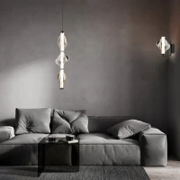Pendant LED light 22 W – diamond glass, black finish - Image 1