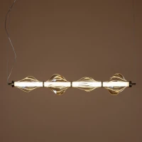 ELVA horizontalus pakabinamas LED šviestuvas 30 W, žalvario spalvos - Nuotrauka 12