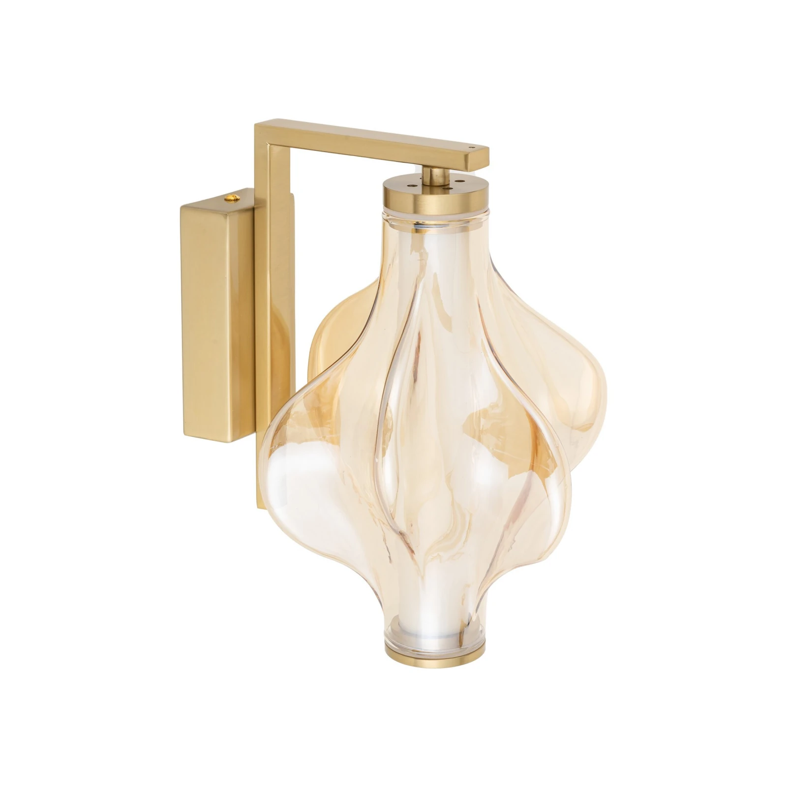 Wall LED light 8 W – diamond glass, brass finish