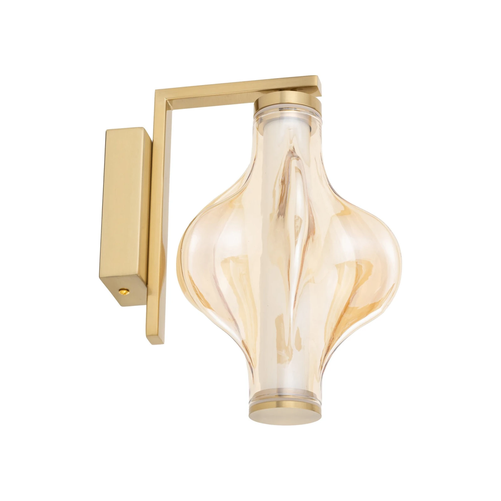 Wall LED light 8 W – diamond glass, brass finish
