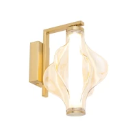 Wall LED light 8 W – diamond glass, brass finish - Image 6