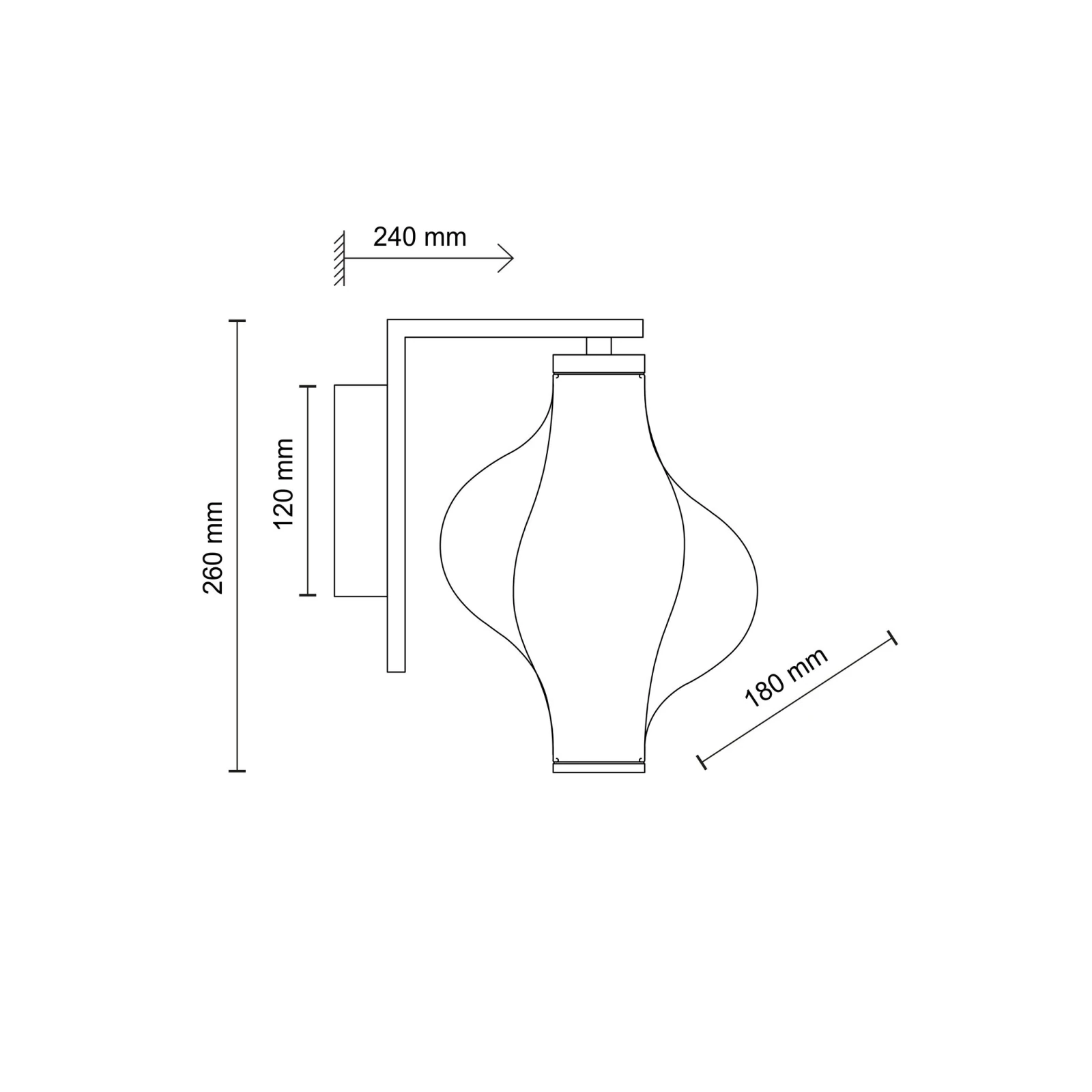 Wall LED light 8 W – diamond glass, brass finish