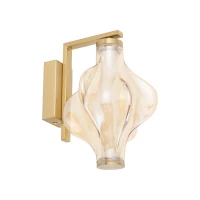 Wall LED light 8 W – diamond glass, brass finish - Image 2