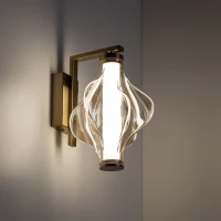 Wall LED light 8 W – diamond glass, brass finish - Image 1