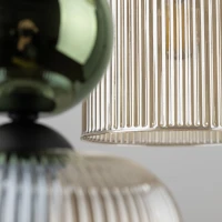 SOPHIA pendant light 6xE14 – green and cognac glass, black frame - Image 6