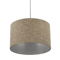VELLUM pendant light – cylindrical, black, textured multicolor shade - Image 4