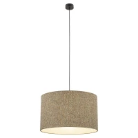 VELLUM pendant light – cylindrical, black, textured multicolor shade - Image 6